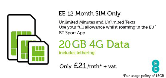 20GB SIM Only £21.00