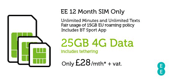 Business SIM Only Deal EE £28