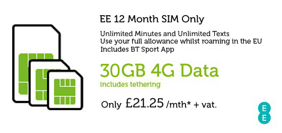 Business SIM Only Deal EE £28